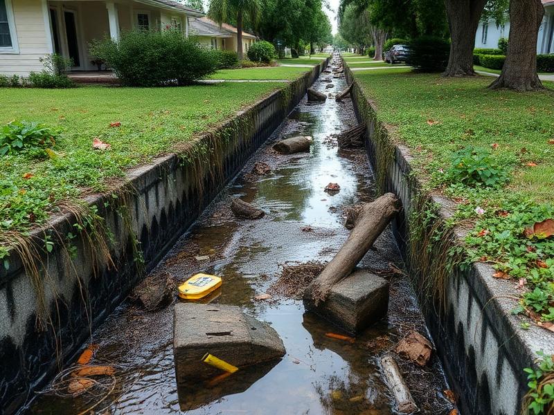Before — Drainage canal — fully cleared